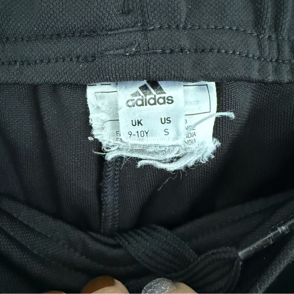 Adidas Kids Black Joggers with Blue and Yellow Details - Picture 5 of 8